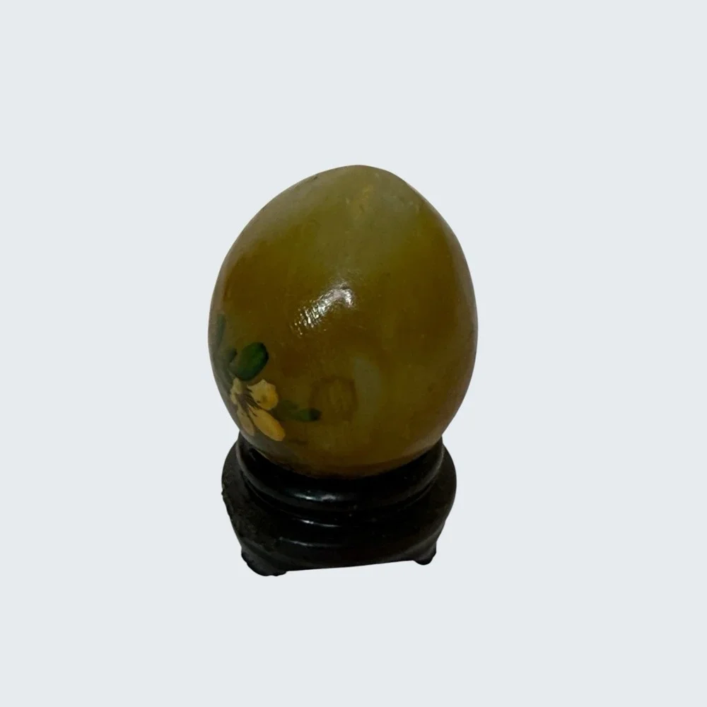 Vintage Hand Painted Jade Eggs 1.5